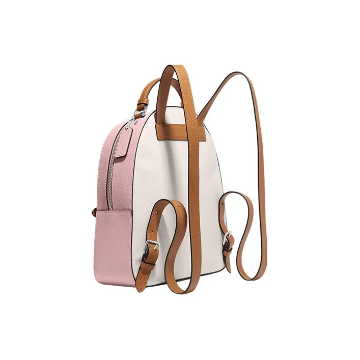 COACH Jordyn Cross Grain Leather Backpack Tubas Women's Chalk White-1