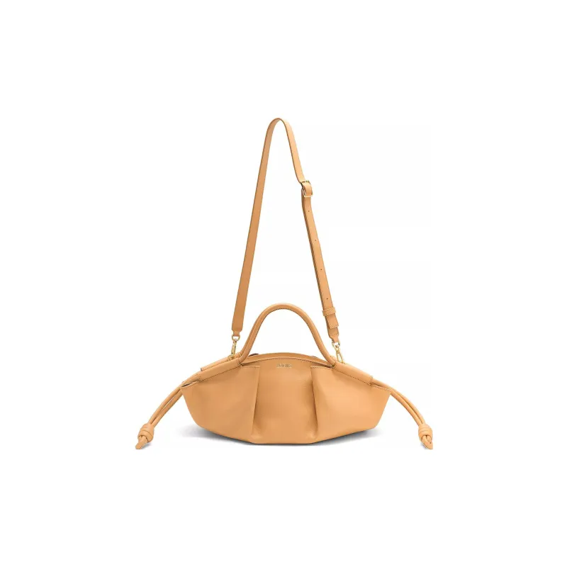LOEWE Shiny Nappa Cow Leather Dumpling Bag Shoulder Bag Crossbody Bag Handbag Small Size Women's Warm Sand-4