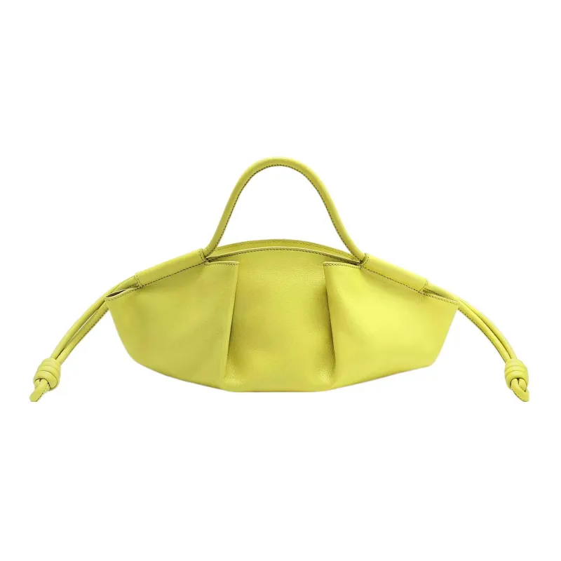 LOEWE Shiny Nappa Cow Leather Dumpling Bag Shoulder Bag Crossbody Bag Handbag Small Size Women's Lemon Yellow-2