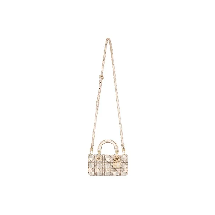 DIOR Lady D-JOY Sheepskin Daisie Bag Shoulder Bag Crossbody Bag Handbag Extra Mini Women's Gold-1