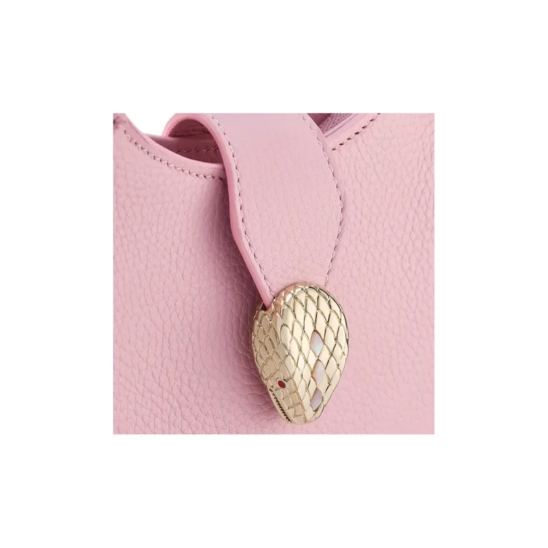 BVLGARI Serpenti Ellipse Calfskin Crossbody Bag Shoulder Bag Women's Pink-3