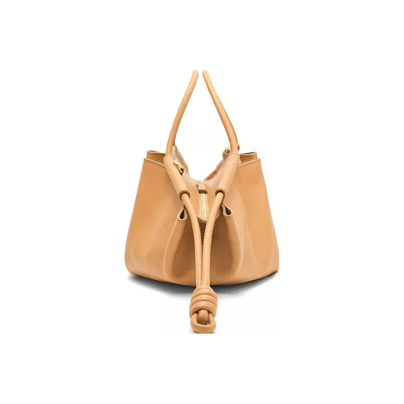 LOEWE Shiny Nappa Cow Leather Dumpling Bag Shoulder Bag Crossbody Bag Handbag Small Size Women's Warm Sand-3