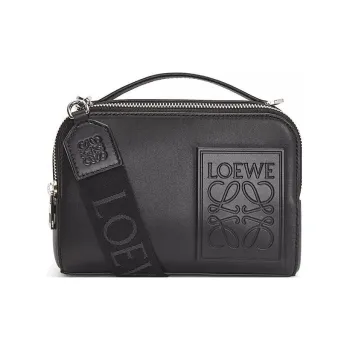LOEWE Satin Cow Leather Camera Bag, Shoulder Bag, Crossbody Bag Mini Men's Black