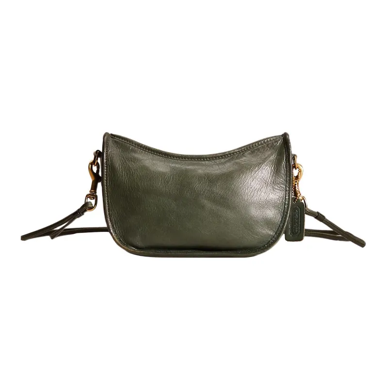 COACH Swinger Glove Tanning Shoulder Bag, Crossbody Bag Medium Size Women's Green-0