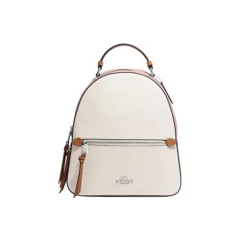 COACH Jordyn Cross Grain Leather Backpack Tubas Women's Chalk White