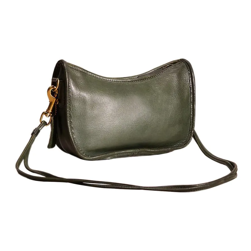 COACH Swinger Glove Tanning Shoulder Bag, Crossbody Bag Medium Size Women's Green-1