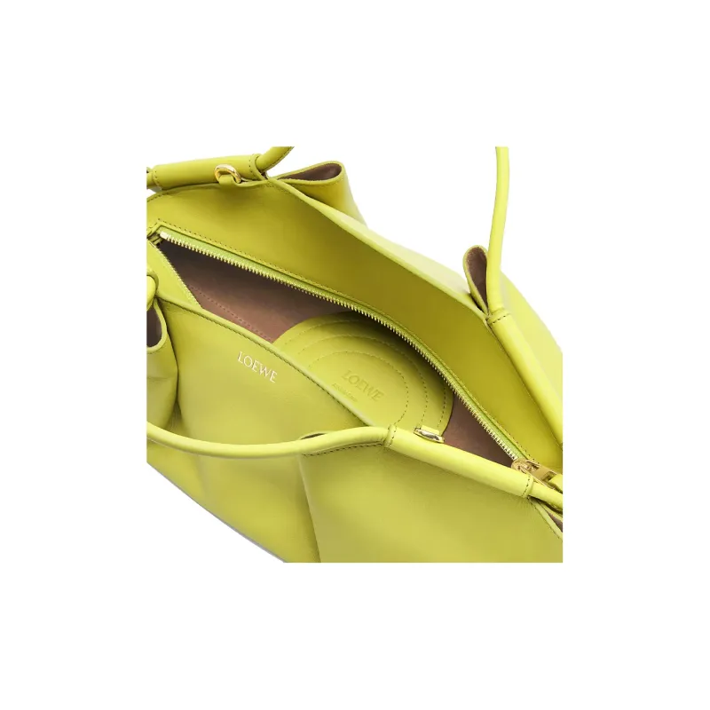 LOEWE Shiny Nappa Cow Leather Dumpling Bag Shoulder Bag Crossbody Bag Handbag Small Size Women's Lemon Yellow-5