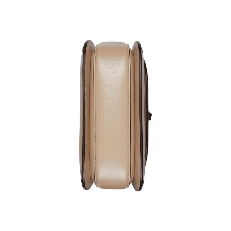 GUCCI Canvas With Leather Portable Crossbody Bag Shoulder Bag Mini Women's Beige-8