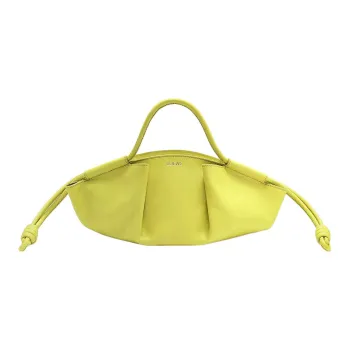 LOEWE Shiny Nappa Cow Leather Dumpling Bag Shoulder Bag Crossbody Bag Handbag Small Size Women's Lemon Yellow