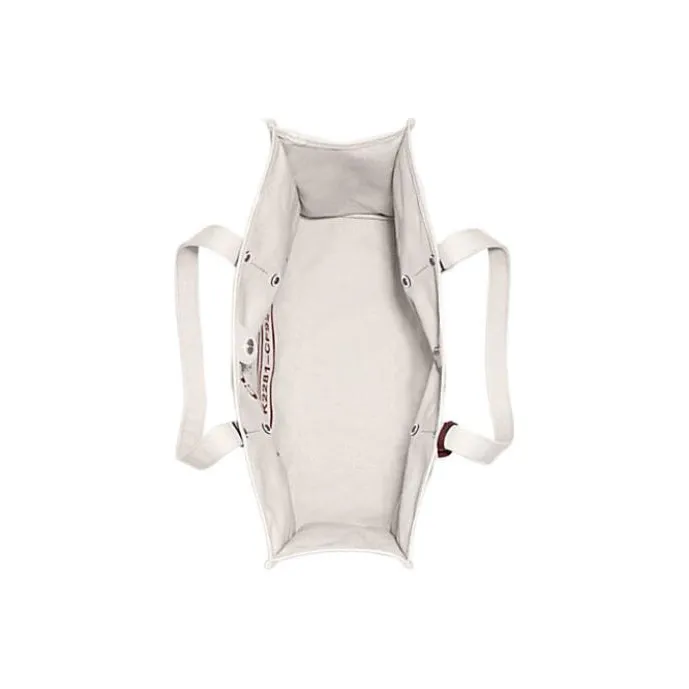 COACH Recycled Canvas With Recycled Leather Canvas Bag, One Shoulder Handbag Tubas Women's White-3