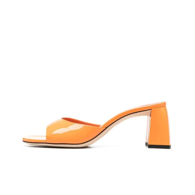 By Far Michele Patent Block-heel Mules-0