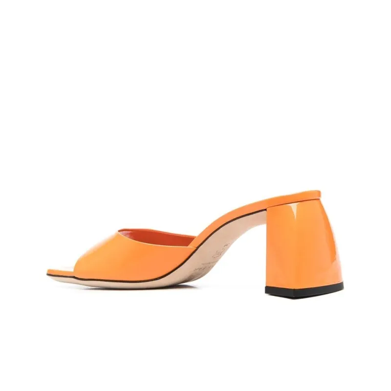 By Far Michele Patent Block-heel Mules-3