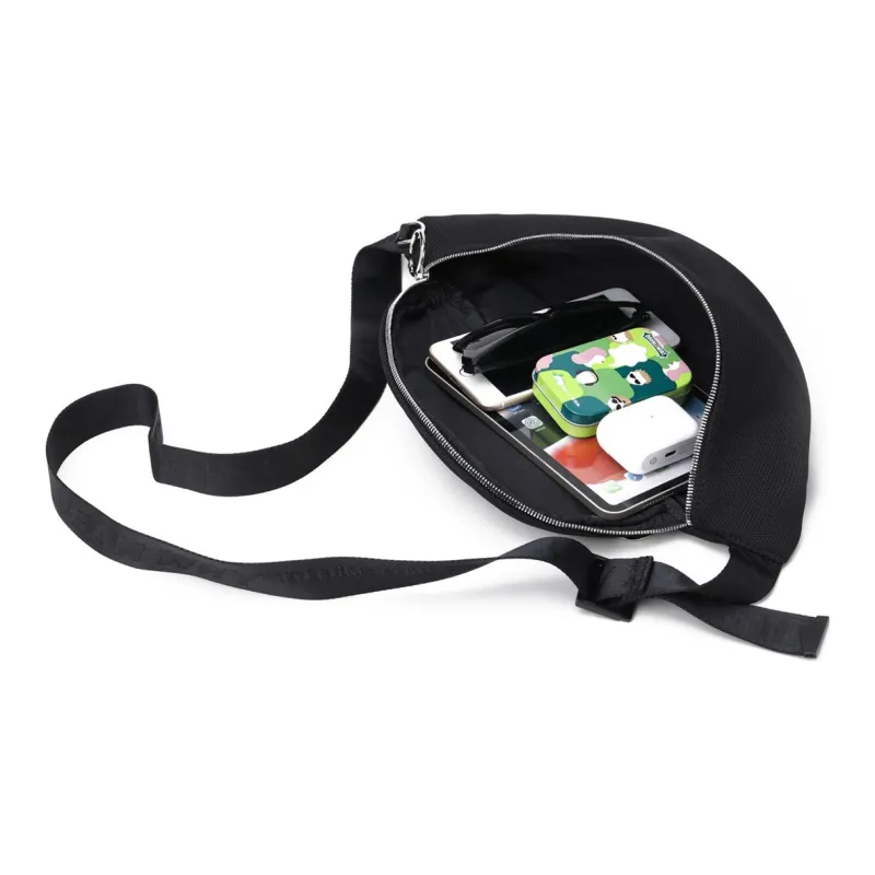 RUIGOR Fabric Dumpling Bag Sling Bag Fanny Pack Shoulder Bag Crossbody Bag Regular Unisex Black/Green-6