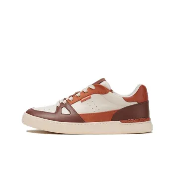 COACH Money Clip Low Top Stylish Skateboarding Shoes Men's White Brown
