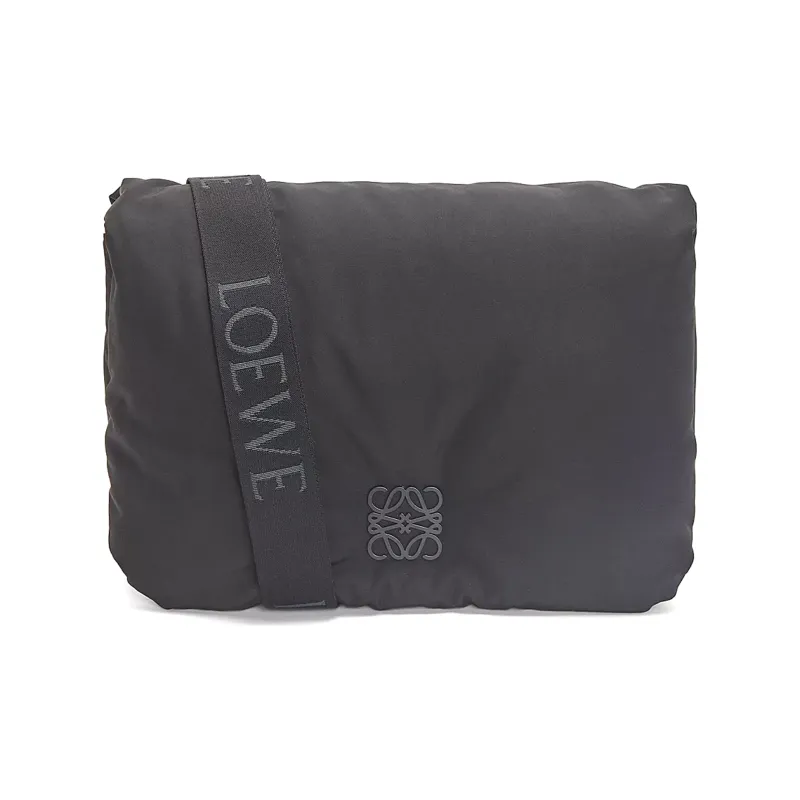 LOEWE Goya Nylon With Cow Leather Messenger Bag, Crossbody Bag, Shoulder Bag Men's Black-0