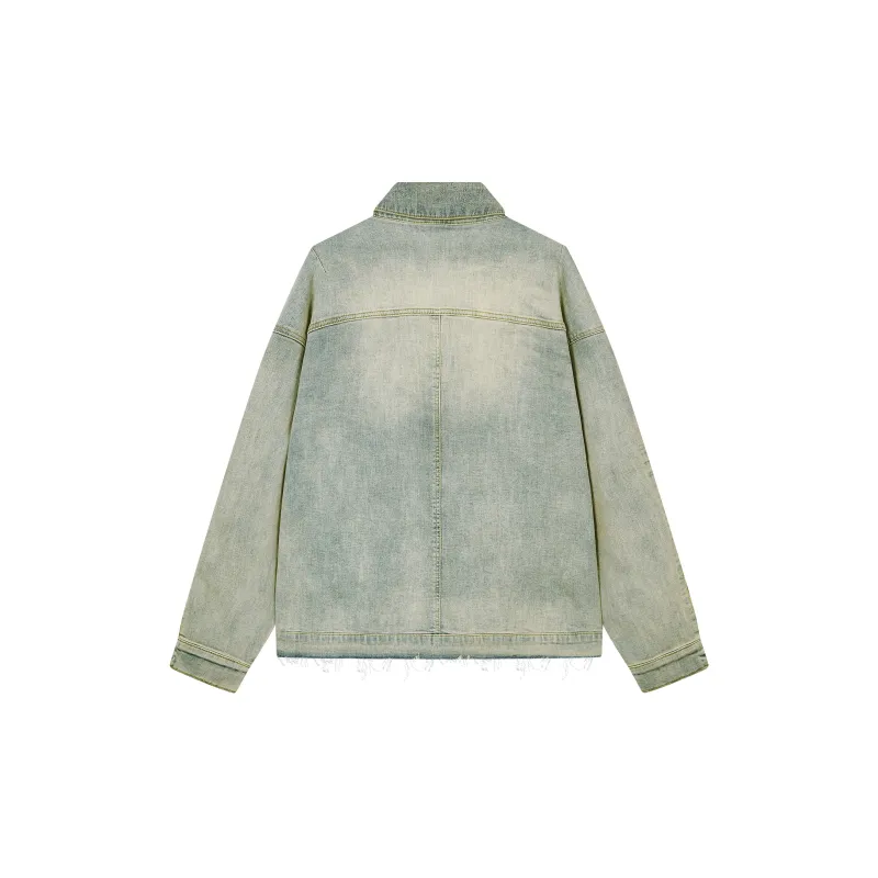 KREATE DENIM Washing Process Series Denim Jacket Unisex Yellow Mud Denim-1