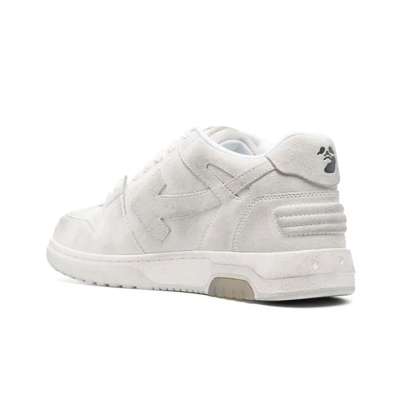 OFF WHITE Out Of Office 'OOO' Low Tops Vanilla White Suede-3