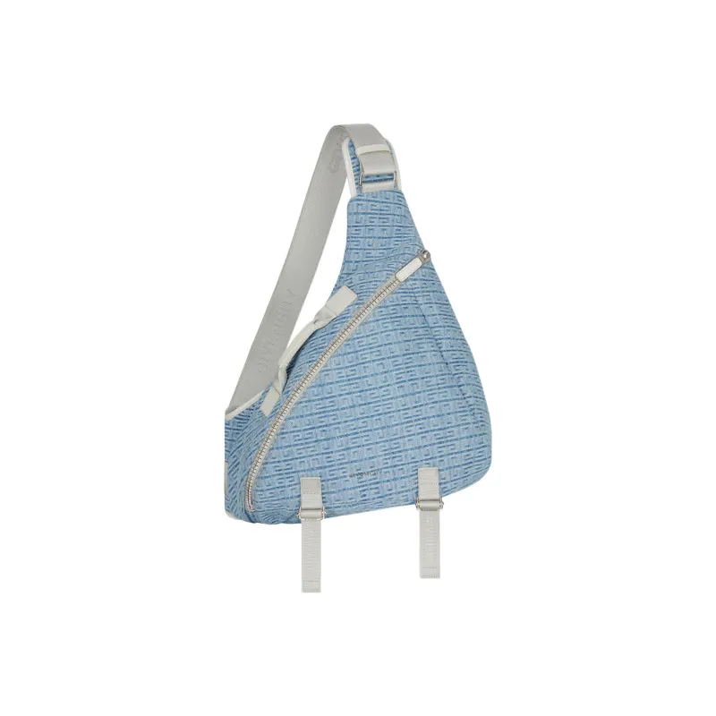 GIVENCHY G-Zip Denim Triangle Bag Sling Bag Medium Size Men's Blue-0