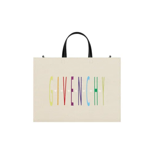 GIVENCHY Cow Leather Tote Bag Shopping Bag Handbag Medium Size Women's Beige