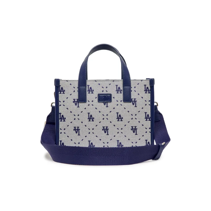MLB Artificial Leather Tote Bag Shopping Bag Handbag Crossbody Bag Shoulder Bag Small Size Women's Blue-1