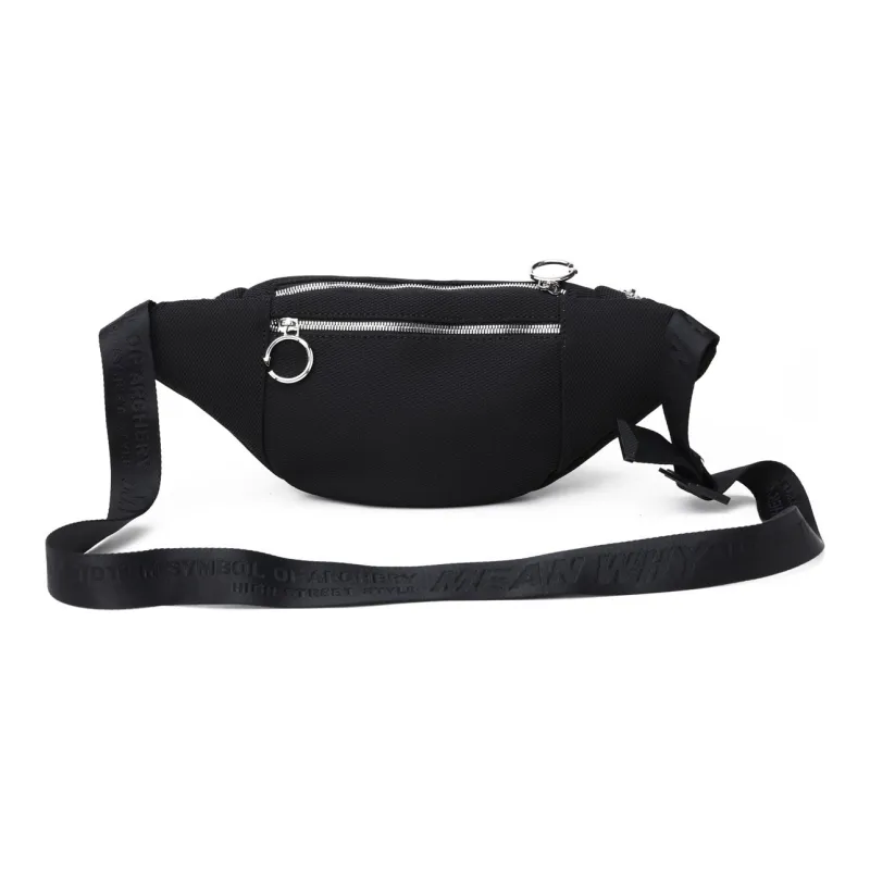 RUIGOR Fabric Dumpling Bag Sling Bag Fanny Pack Shoulder Bag Crossbody Bag Regular Unisex Black/Green-4