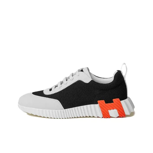 HERMES Bouncing Casual Shoes Women's Low-Top Black/White