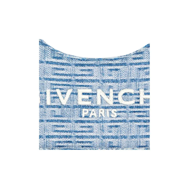 GIVENCHY Denim Canvas Hobo Handbag Canvas Bag Shoulder Bag Small Size Women's Light Blue-4