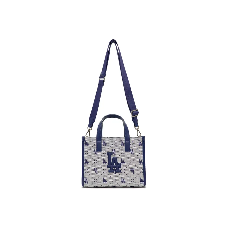 MLB Artificial Leather Tote Bag Shopping Bag Handbag Crossbody Bag Shoulder Bag Small Size Women's Blue-4