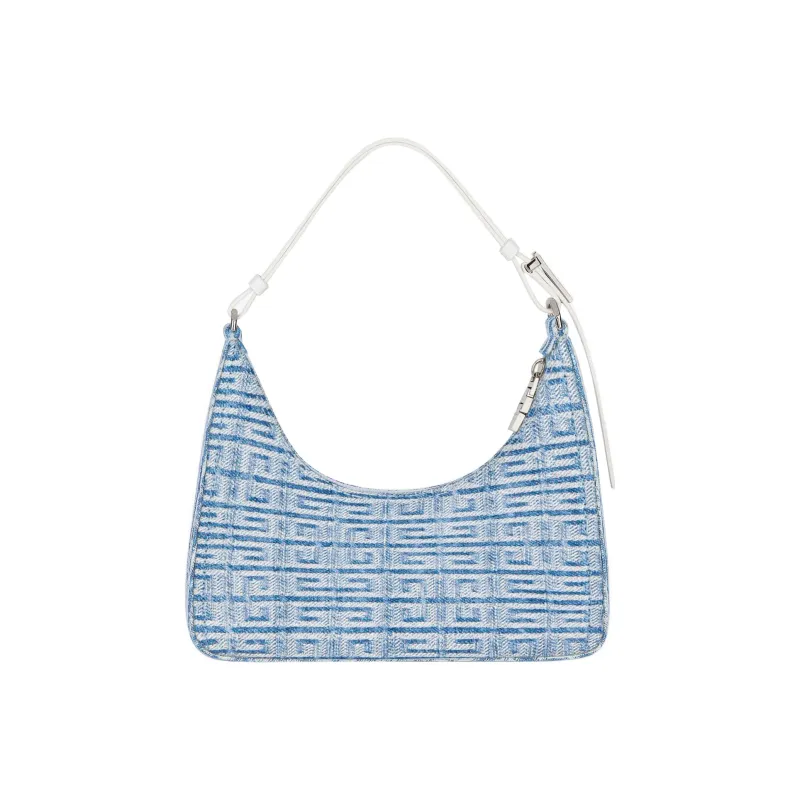GIVENCHY Denim Canvas Hobo Handbag Canvas Bag Shoulder Bag Small Size Women's Light Blue-1