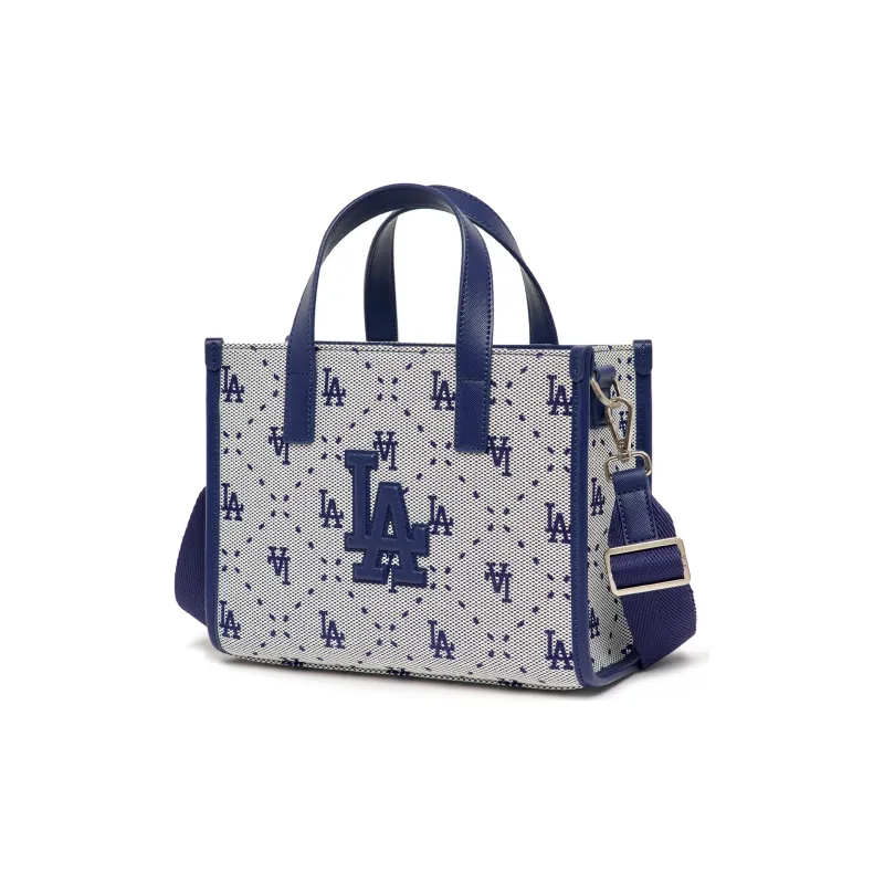 MLB Artificial Leather Tote Bag Shopping Bag Handbag Crossbody Bag Shoulder Bag Small Size Women's Blue-2