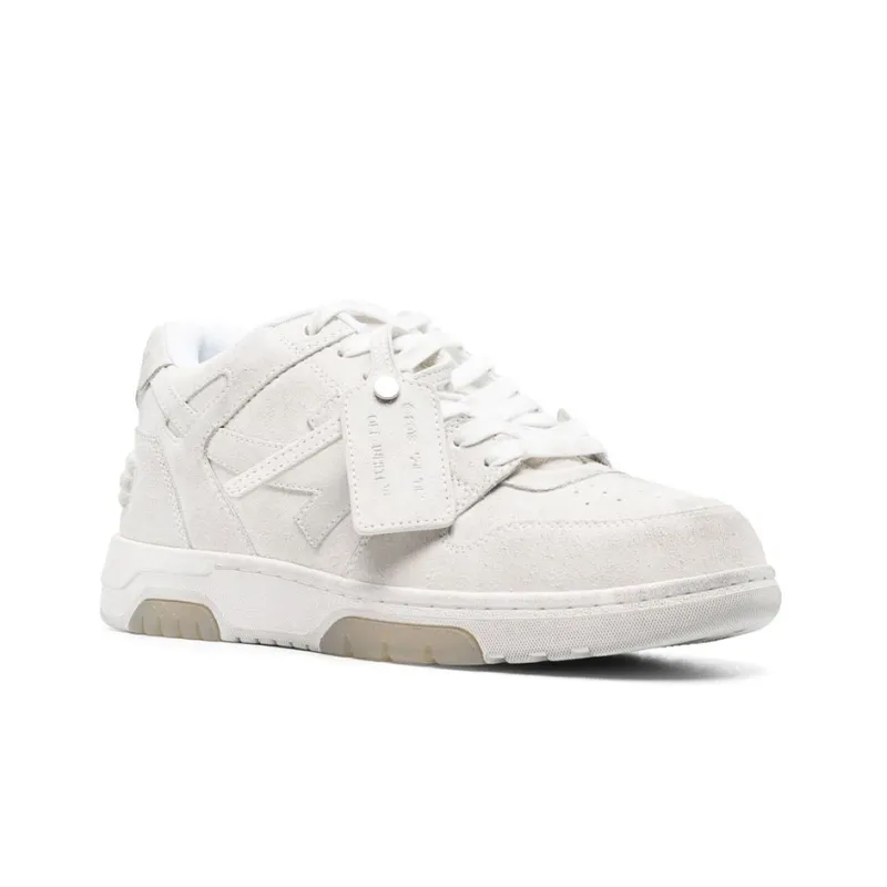 OFF WHITE Out Of Office 'OOO' Low Tops Vanilla White Suede-1