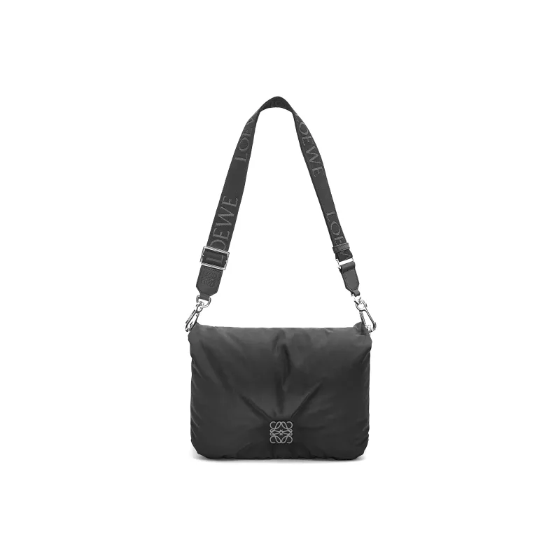 LOEWE Goya Nylon With Cow Leather Messenger Bag, Crossbody Bag, Shoulder Bag Men's Black-4