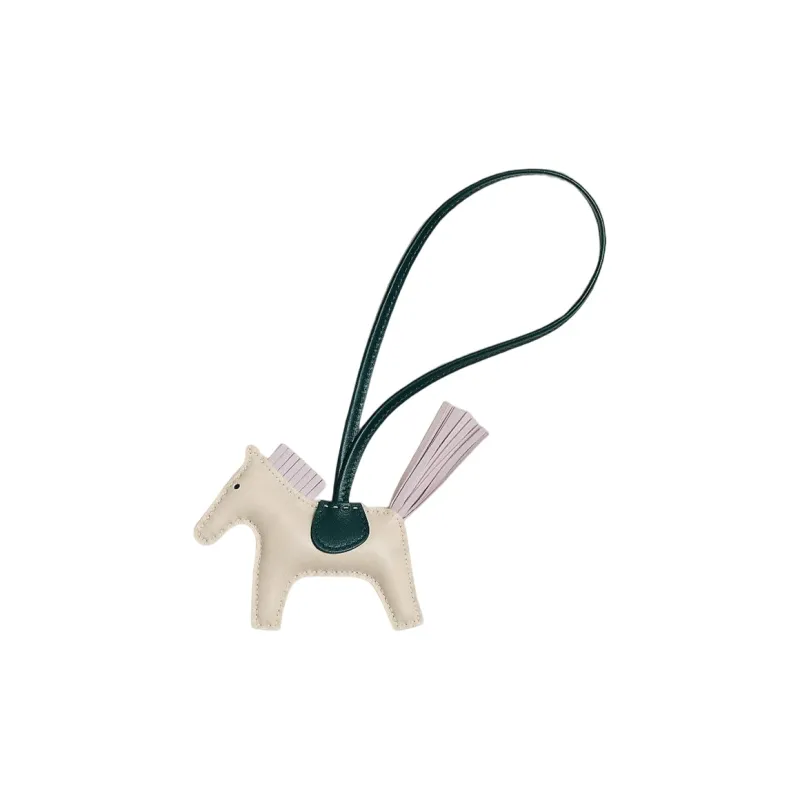 HERMES Sheepskin Pendants Unisex Chalk White-0