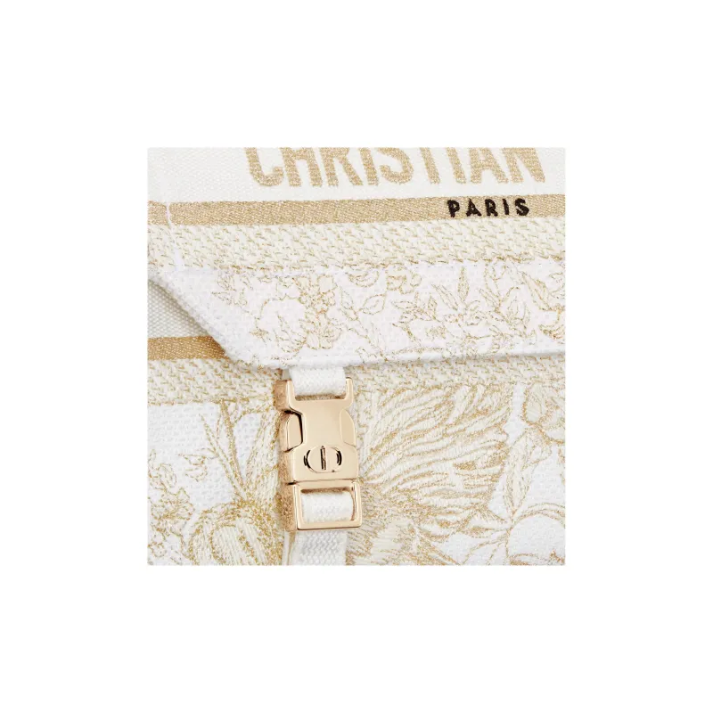DIOR DiorCamp Pattern Embroidery Messenger Bag Handbag Shoulder Bag Crossbody Bag Small Size Women's Light Gold-5