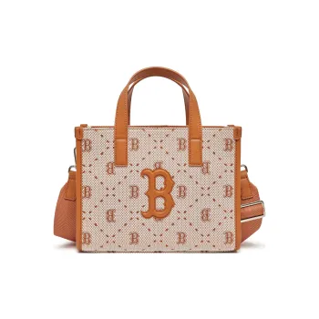 MLB Synthetic Leather Tote Bag Shopping Bag Handbag Crossbody Bag Shoulder Bag Small Size Women's Brown