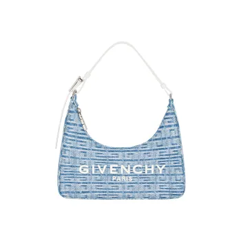 GIVENCHY Denim Canvas Hobo Handbag Canvas Bag Shoulder Bag Small Size Women's Light Blue