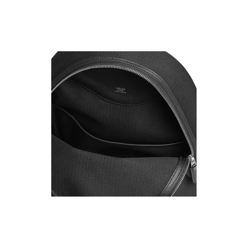 HERMES Allback Business Casual Canvas With Swift Leather Backpack Regular Men's Black-4