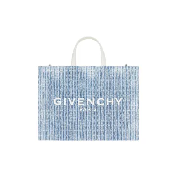 GIVENCHY Denim Tote Bag Shopping Bag Handbag Medium Size Women's Light Blue