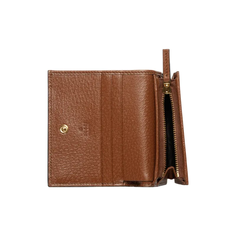 GUCCI Ophidia Canvas With Leather Wallet Women's Blue/Brown-5