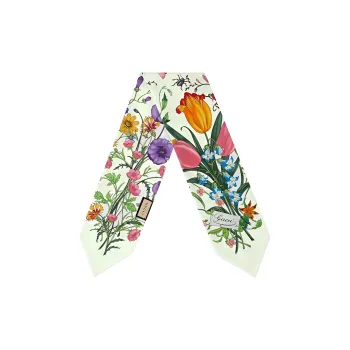 GUCCI Silk Scarves Women's White