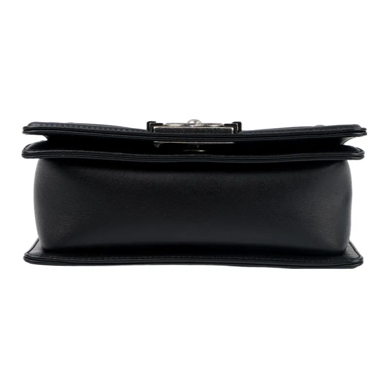 CHANEL Leboy Calfskin Flap Crossbody Bag Shoulder Bag Trumpets Women's Black-3