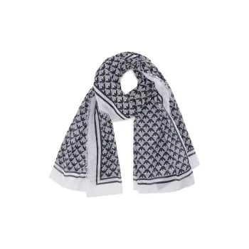 EMPORIO ARMANI Silk Scarves Men Dark Blue White