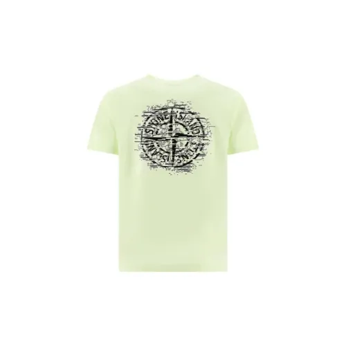 STONE ISLAND T-Shirts Men Green Yellow