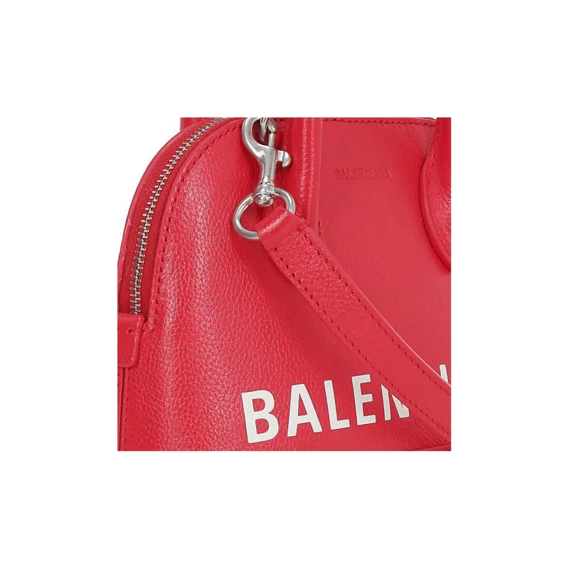 Balenciaga Ville Litchi Cow Leather Shoulder Bag Crossbody Bag Handbag Women's Red-3