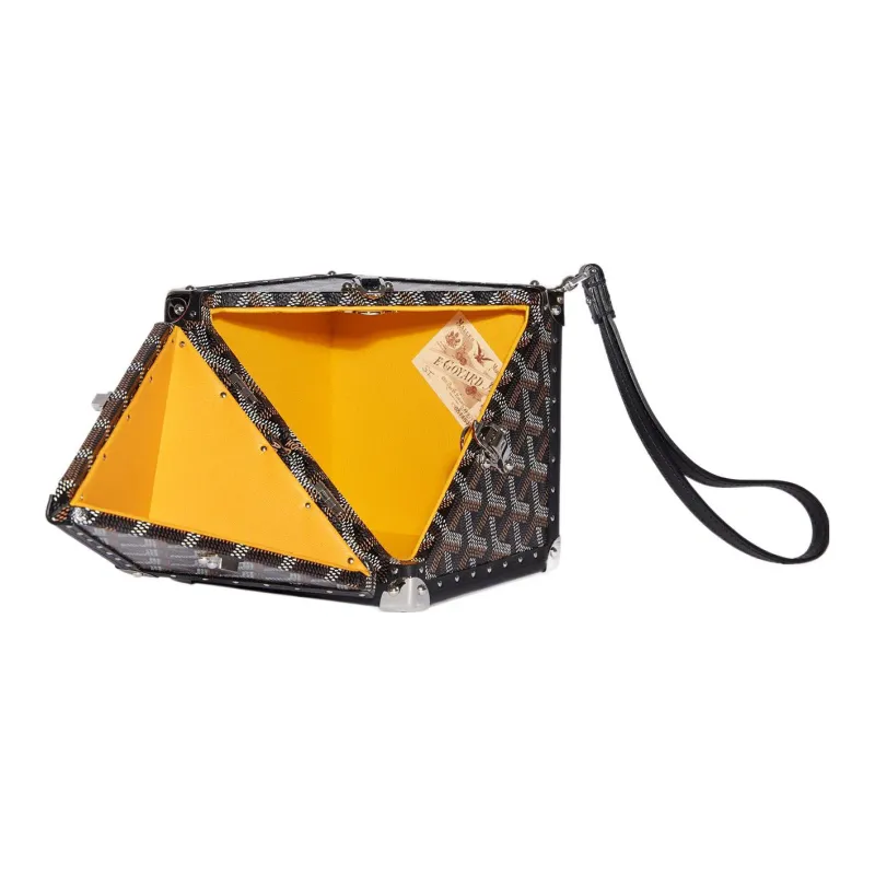 GOYARD Dé Canvas With Leather Wrist Bag Women's Black-1