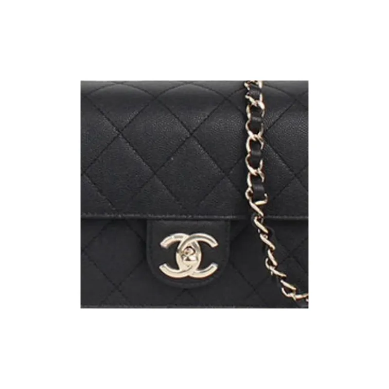 CHANEL Grain Calfskin Flap Bag, Shoulder Bag, Crossbody Bag Women's Black-8