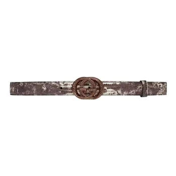GUCCI Casual Fashion Double G Smooth Buckle Leather Belts Women's Brown Width 2.5cm