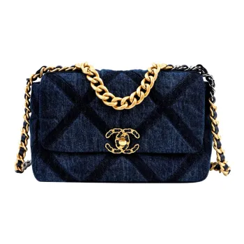 CHANEL 23C Spring 19 Bag Denim Handbag, Shoulder Bag, Crossbody Bag Regular Women's Dark Blue