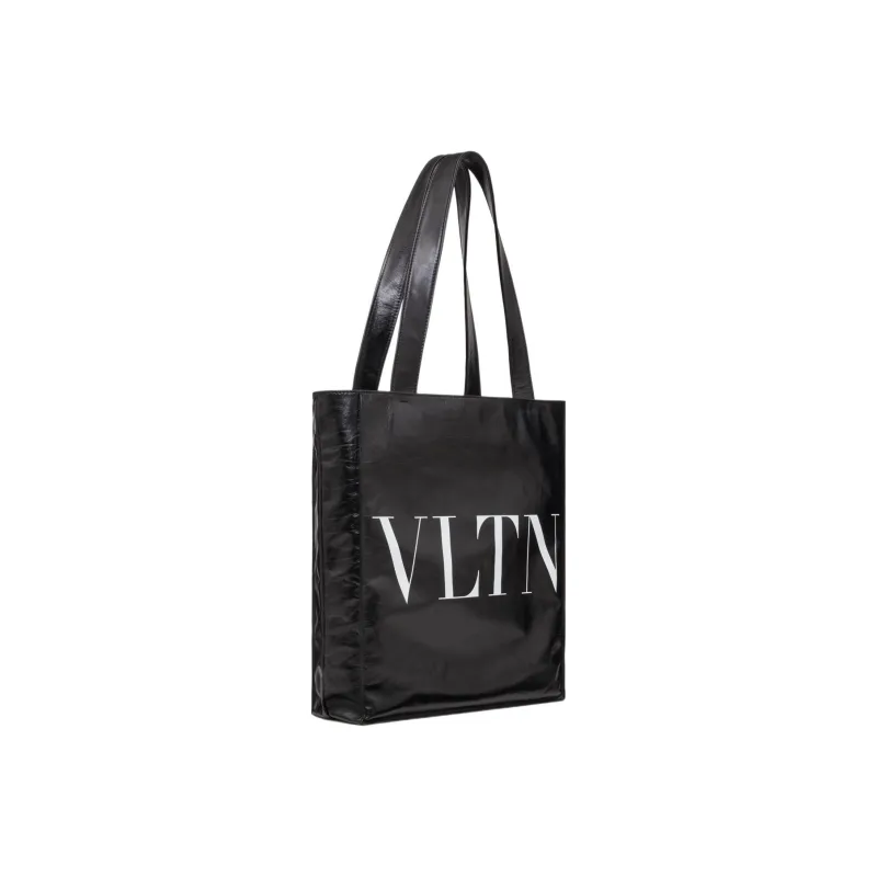 Valentino VLTN Soft Calfskin Tote Bag, Shopping Bag, Shoulder Bag, Handbag Men's Black-1