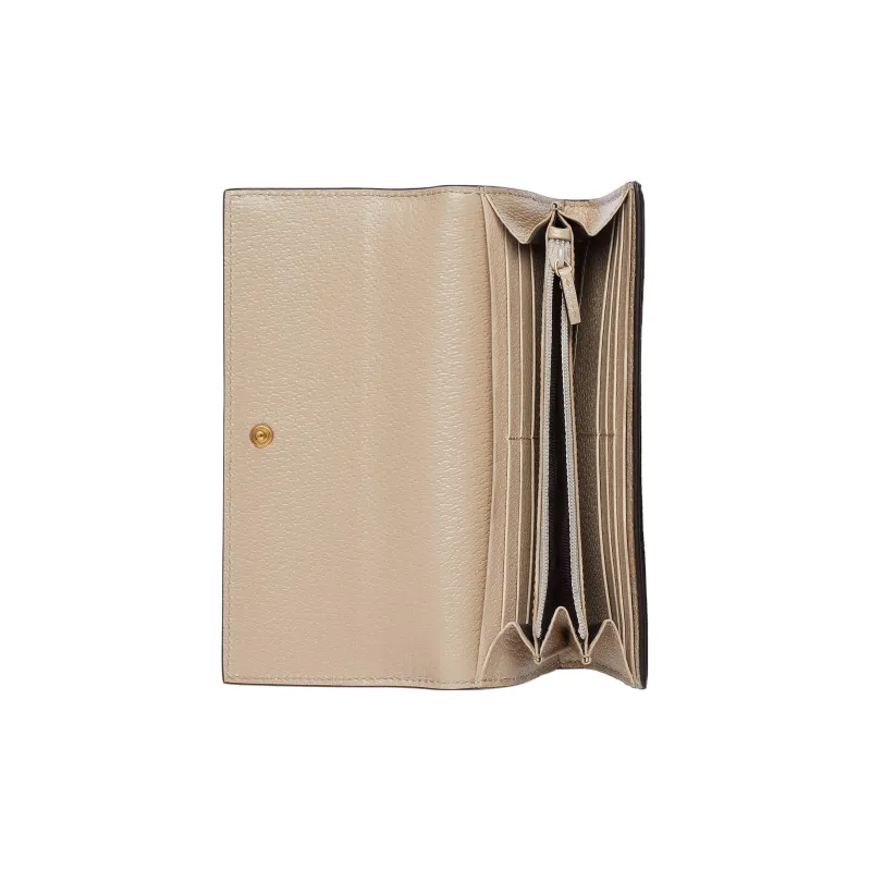GUCCI Ophidia Canvas With Leather Wallet Women's Beige/White-3